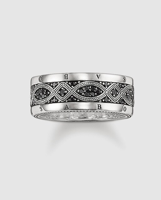 Anillo de hombre Thomas Sabo Rebel de plata y circonitas