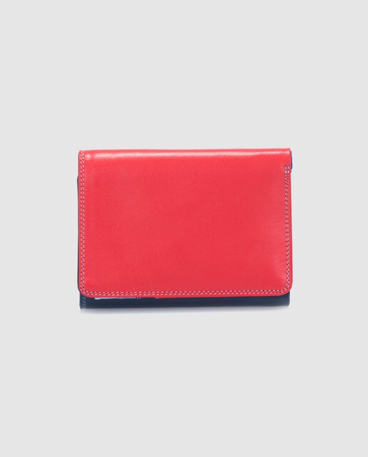 Cartera pequeña de mujer en piel multicolor con solapa