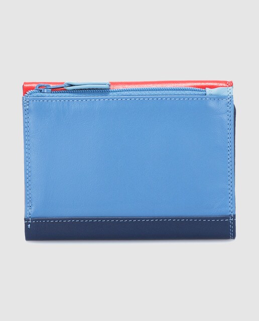 Cartera pequeña de mujer en piel multicolor con solapa