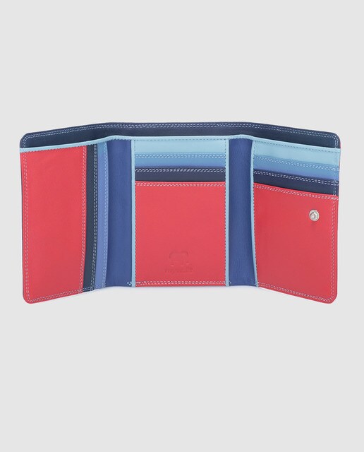 Cartera pequeña de mujer en piel multicolor con solapa