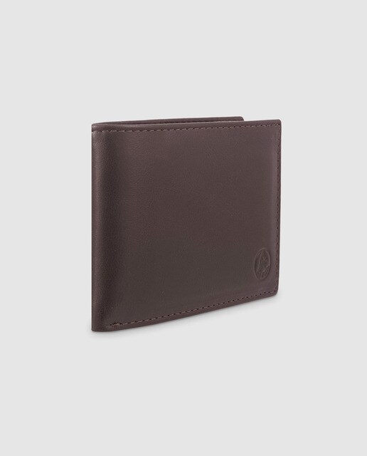 Cartera de hombre en piel de color marrón con monedero