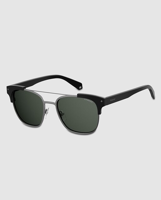 Gafas de sol Polaroid unisex en negro con montura cuadrada
