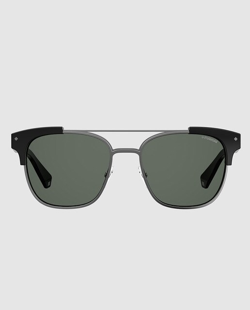 Gafas de sol Polaroid unisex en negro con montura cuadrada
