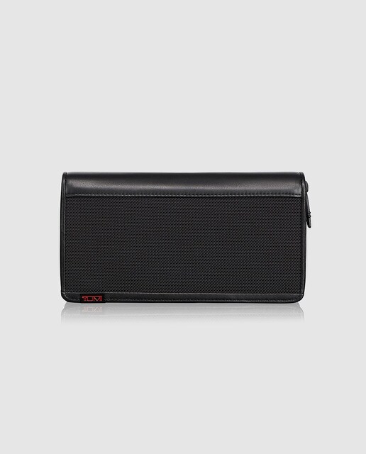 Cartera grande de mujer en nailon balístico de color negro con cremallera