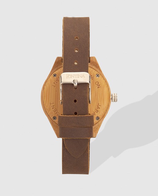 Reloj de mujer Pontina de piel marrón