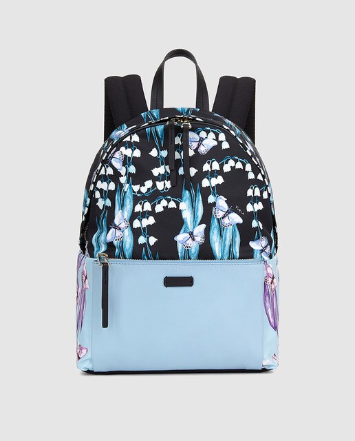 Mochila Giudecca de mujer con estampado azul en nylon