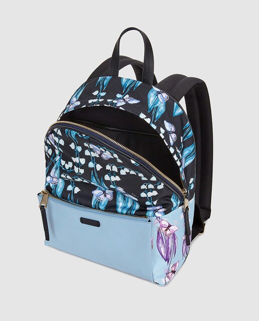 Mochila Giudecca de mujer con estampado azul en nylon