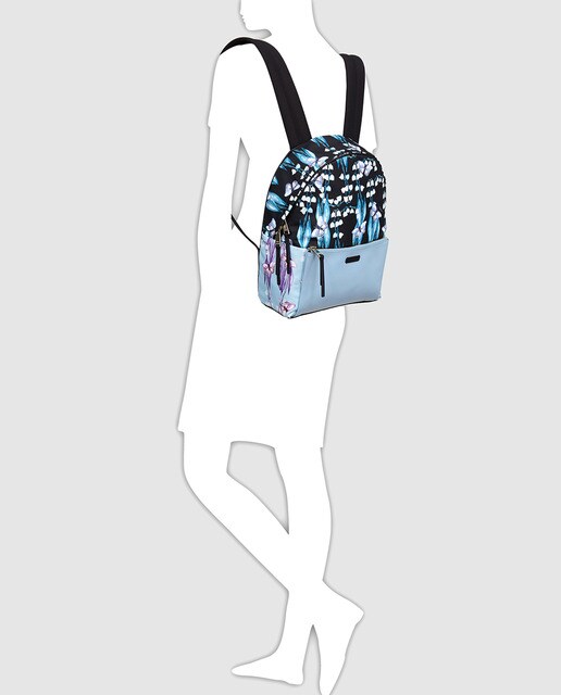 Mochila Giudecca de mujer con estampado azul en nylon
