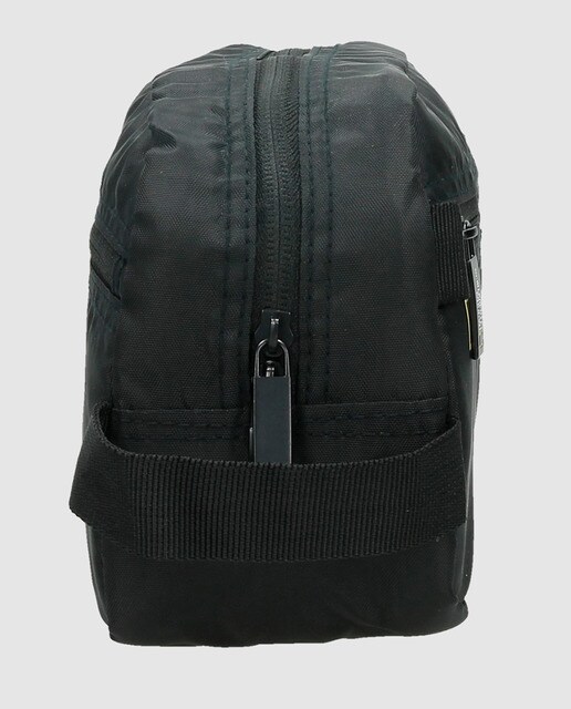 Neceser de color negro con cremallera y asa lateral