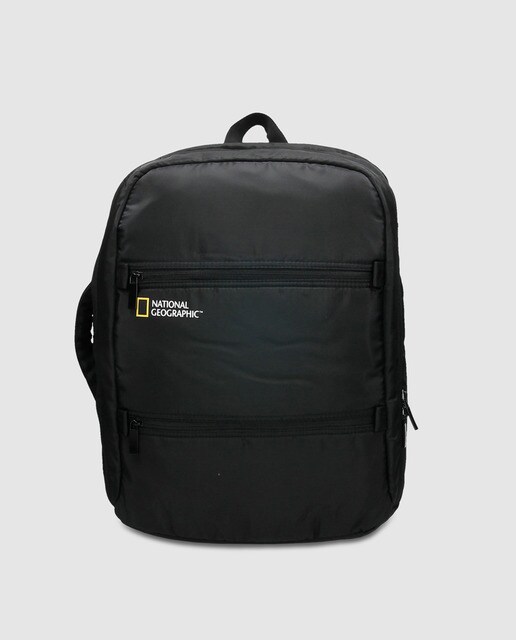 Mochila de hombre en color negro con doble cremallera