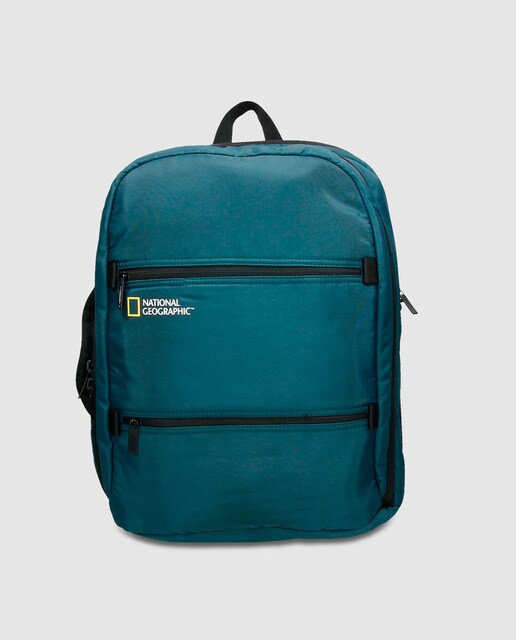 Mochila de hombre en color azul con doble cremallera