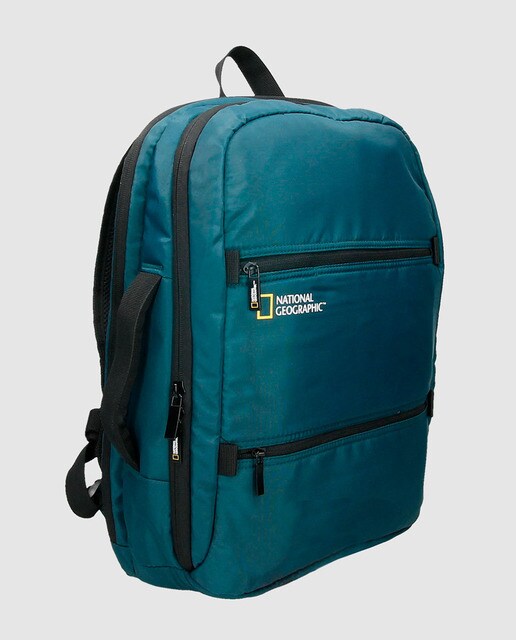 Mochila de hombre en color azul con doble cremallera