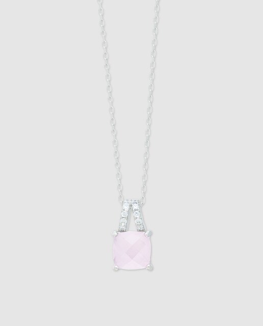 Colgante Alexandra Plata Sweet Dreams de plata y cuarzo rosa