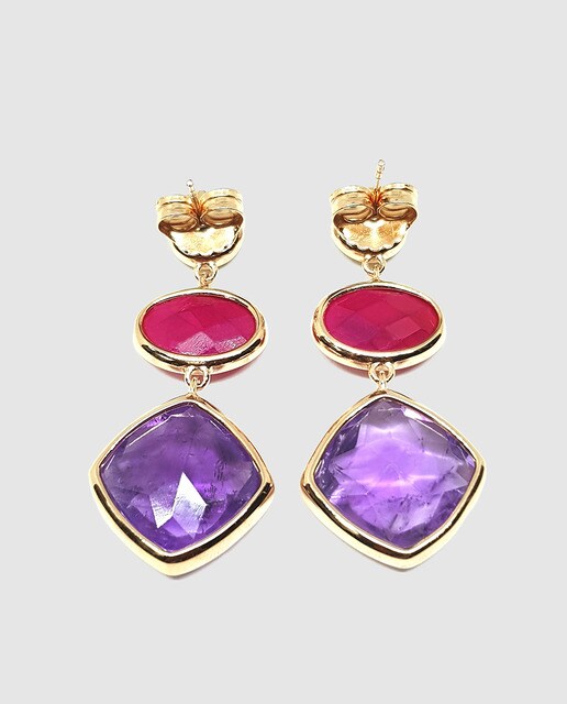 Pendientes Alexandra Plata Aloha de plata con gemas