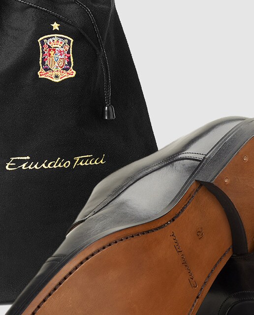 Zapatos de vestir oficiales de la equipación de la Selección Española de fútbol Mundial 2018 de hombre Emidio Tucci de piel en color negro