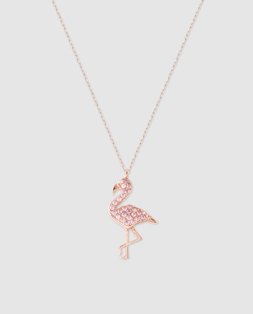 Colgante Luxenter Flamenco de plata rosa con circonitas