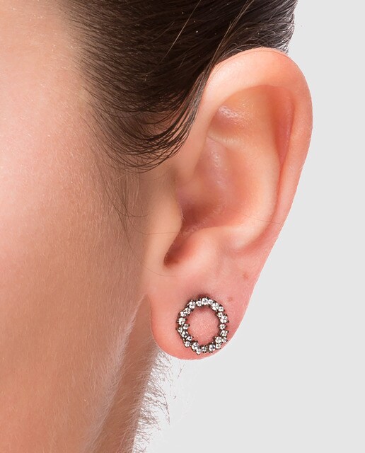 Pendientes Luxenter Thilak de plata rosa y circontias