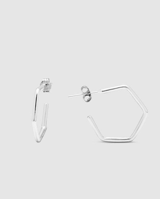 Pendientes de aro Luxenter Nax de plata