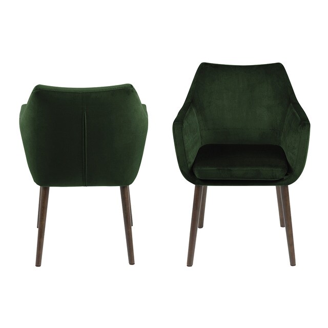 Sillón de comedor tapizado en terciopelo verde Nora El Corte Inglés