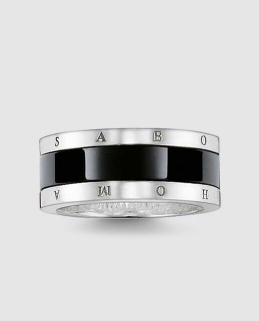 Anillo de hombre Thomas Sabo de cerámica y plata
