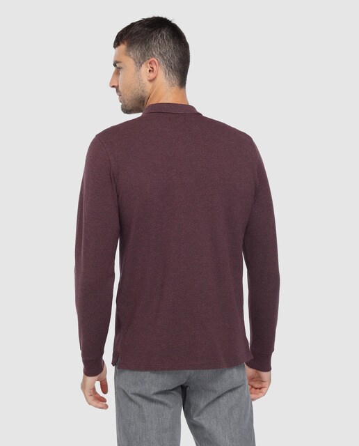 Polo de hombre Dustin burdeos de manga larga