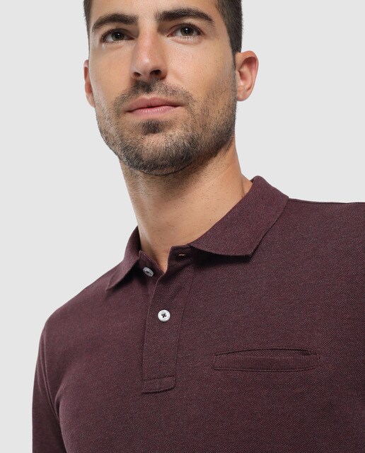 Polo de hombre Dustin burdeos de manga larga