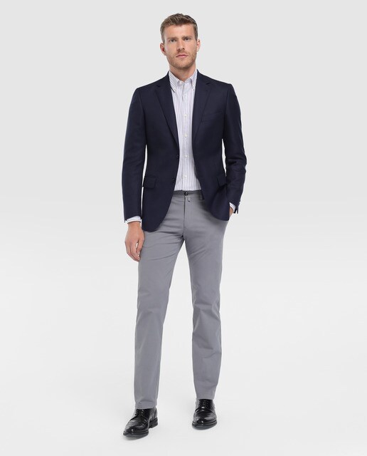 Americana de hombre Emidio Tucci Colección Business regular azul con micro estructura