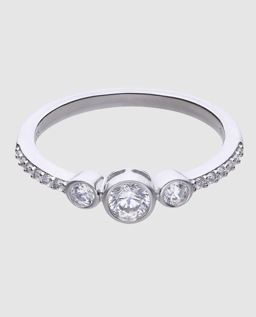Anillo Diamonfire de plata y circonitas