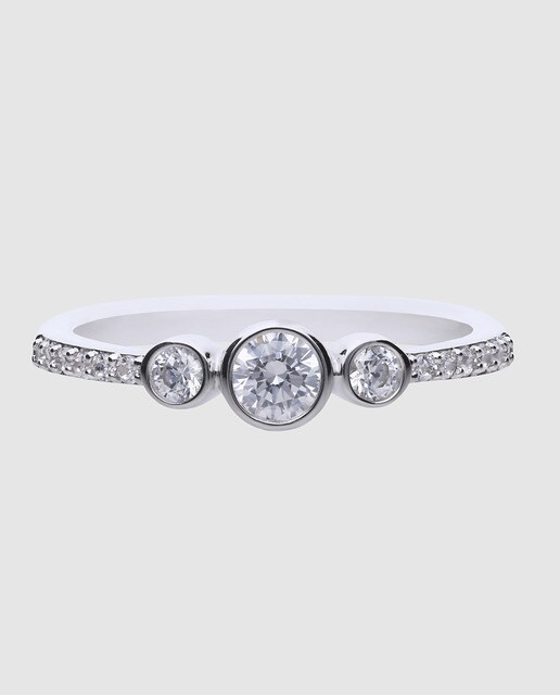 Anillo Diamonfire de plata y circonitas