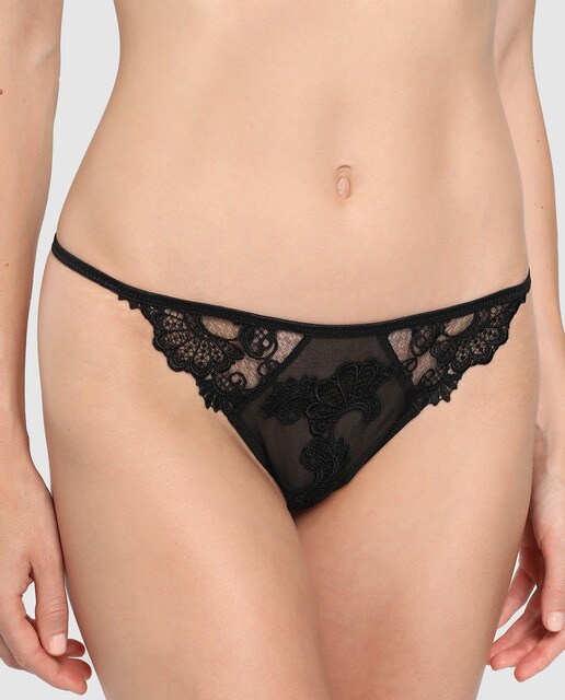 Tanga fio dental Dressing Floral Lise Charmel com renda à frente
