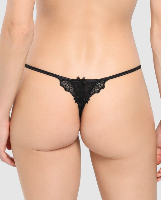 Tanga fio dental Dressing Floral Lise Charmel com renda à frente