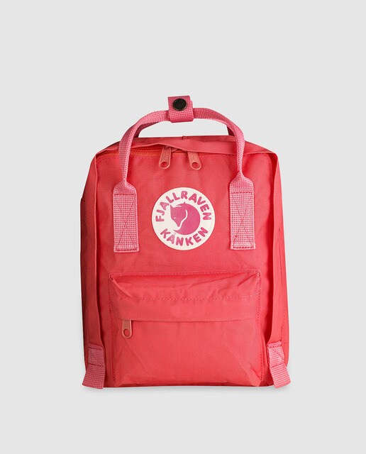 Mochila unisex Fjällräven Kanken Mini 23561 de vinilo impermeable en color salmón