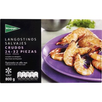 El Corte Inglés Camarões Crus Selvagens 24-32 Peças embalagem 800 g