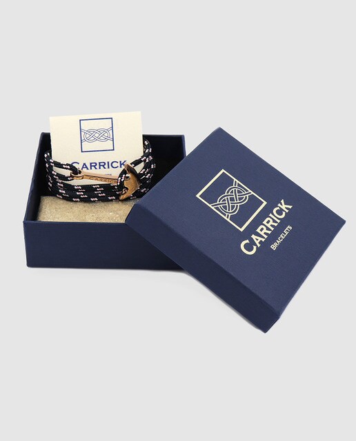 Pulsera náutica Carrick Baret en ancla oro rosa de acero