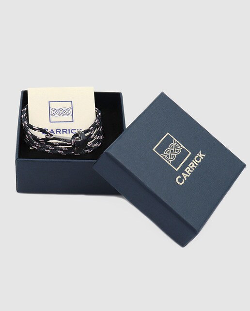 Pulsera náutica Carrick Mini Baret en ancla plateada de acero