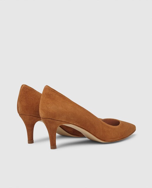 Zapatos de salón de mujer Zendra Basic de piel en color beige