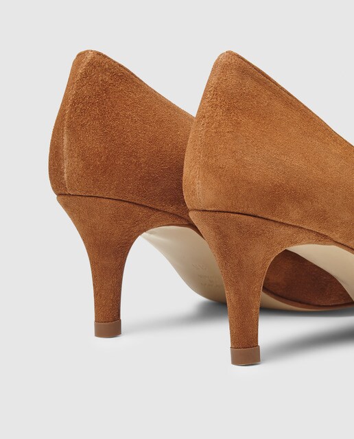 Zapatos de salón de mujer Zendra Basic de piel en color beige