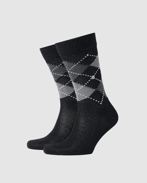 Calcetines de hombre Burlington negros de rombos
