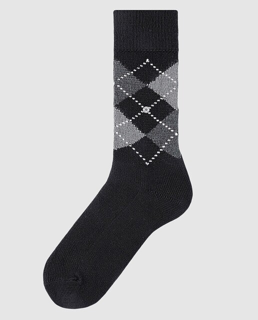 Calcetines de hombre Burlington negros de rombos