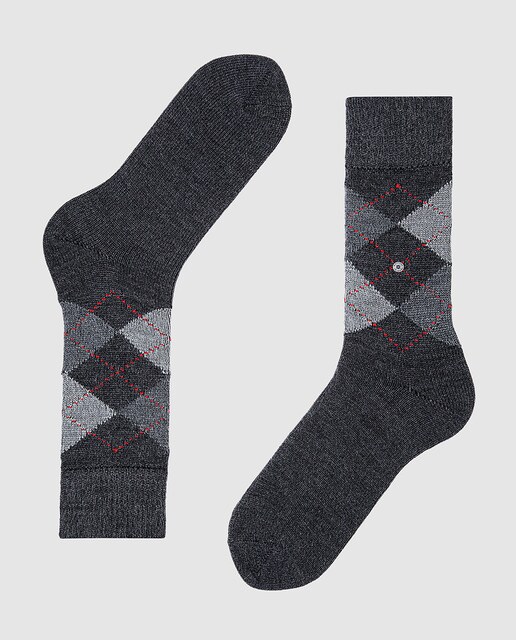 Calcetines de hombre Burlington grises de rombos