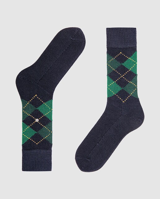 Calcetines de hombre Burlington azules de rombos
