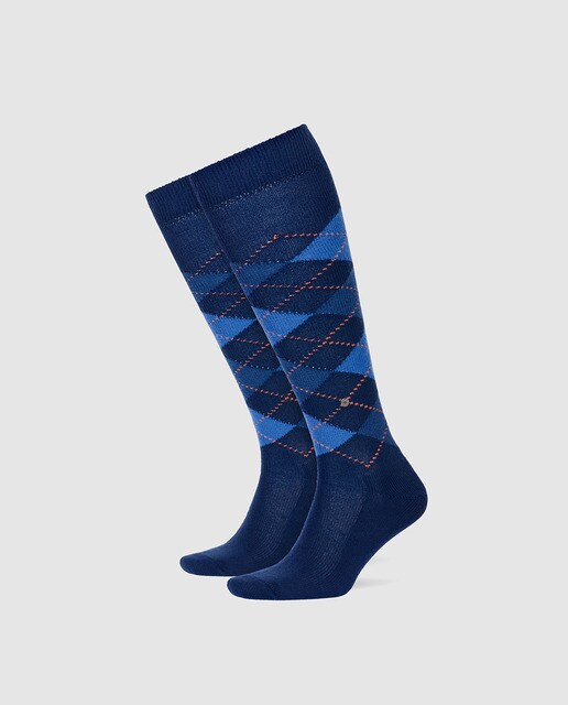 Calcetines de hombre Burlington azules de rombos