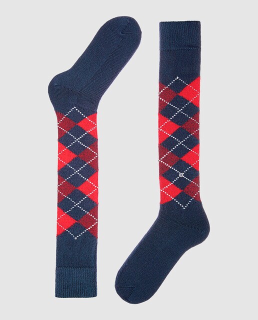 Calcetines de hombre Burlington azules de rombos