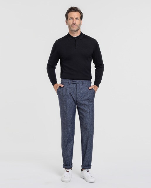 Jersey de hombre Emidio Tucci azul con el cuello polo
