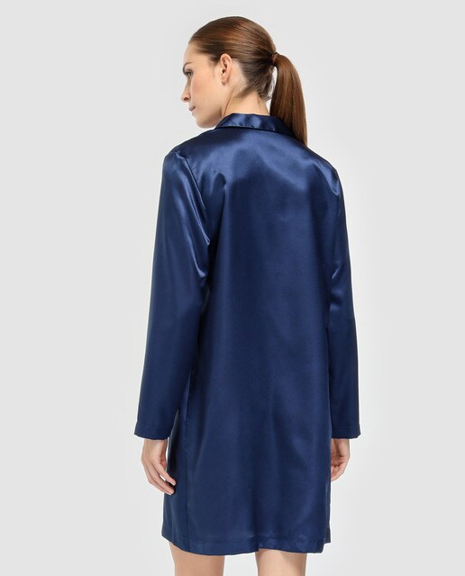 Camisola básica Tejido Soft azul con botones