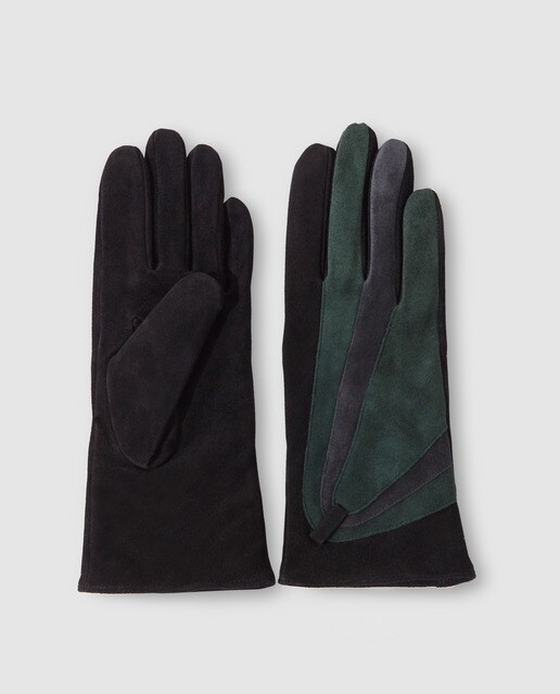 Guantes de mujer Georges Rech de ante con dorso tricolor