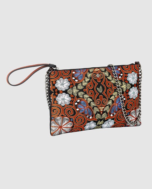 Cartera de mano de fiesta Volum de tejido bordado floral