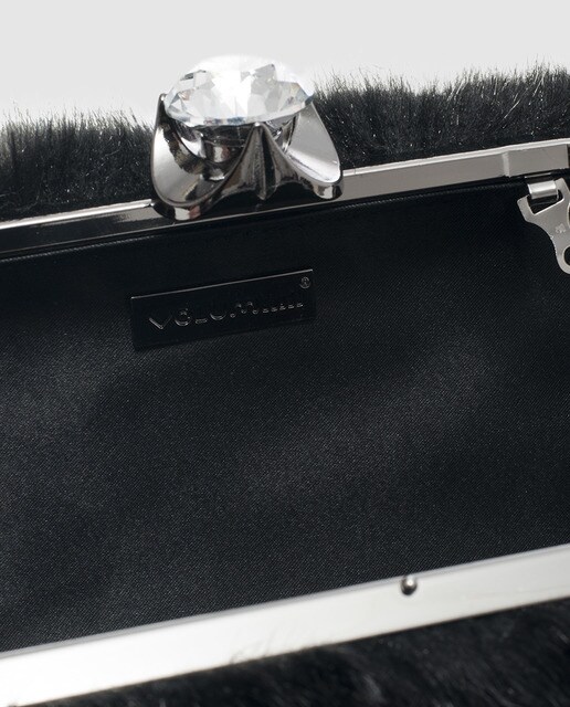 Clutch de fiesta Volum de pelo en negro