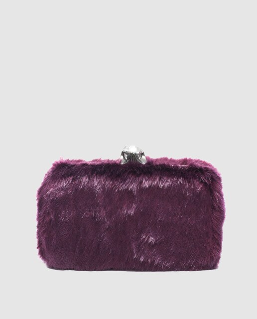 Clutch de fiesta Volum de pelo en burdeos