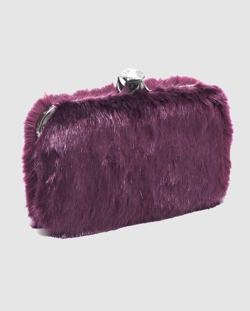 Clutch de fiesta Volum de pelo en burdeos